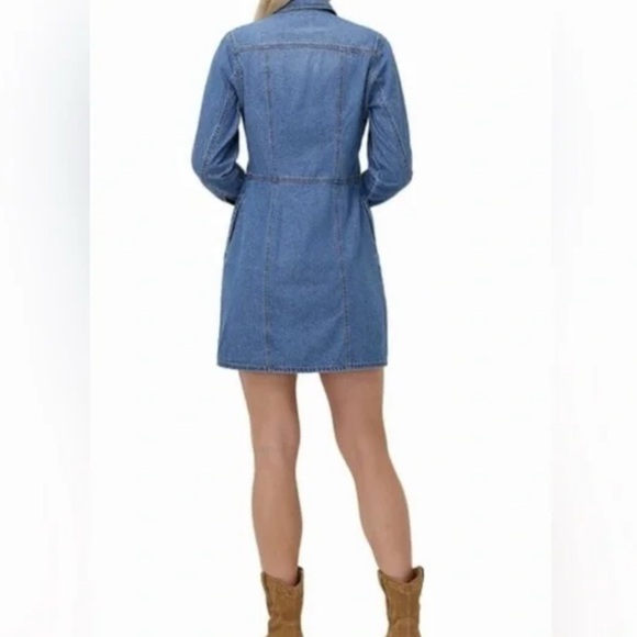 Frye Indigo Long Sleeve Denim Dress - Picture 2 of 5